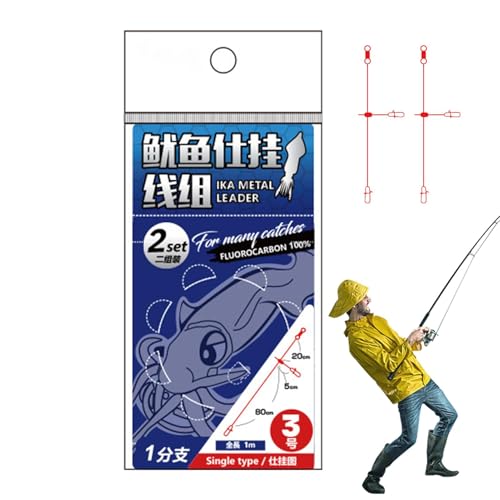 Drahtführer für Fischen, Saltwater Fishing Leaders, Practical Squid Leader Wire, Wear-Resistant Fishing Supplies, Fishing Lure Wire, Boat Fishing Leader, Sea Fishing Wire Leaders, Fishing von Mlllokfki