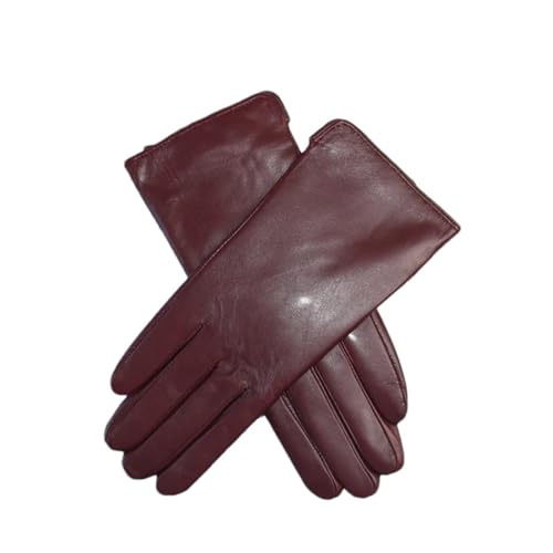 Mnjyihy Damen Handschuhe Aus Schaffell Klassische Einfarbige Vielseitige Leder Strick Futter Fahrrad Fahrhandschuhe GN2 7.5 von Mnjyihy