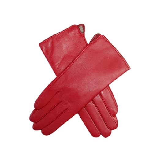 Mnjyihy Damen Handschuhe Aus Schaffell Klassische Einfarbige Vielseitige Leder Strick Futter Fahrrad Fahrhandschuhe Red 6.5 von Mnjyihy