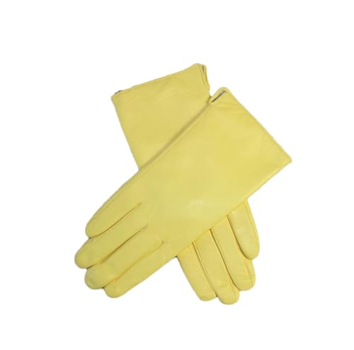 Mnjyihy Damen Handschuhe Aus Schaffell Klassische Einfarbige Vielseitige Leder Strick Futter Fahrrad Fahrhandschuhe Yellow 8 von Mnjyihy