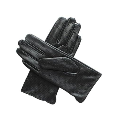 Mnjyihy Damen Handschuhe Aus Schaffell Modisch Vollmaschig Kühl Atmungsaktiv Seidenfutter Leder Fahrhandschuhe Black 8.5 von Mnjyihy