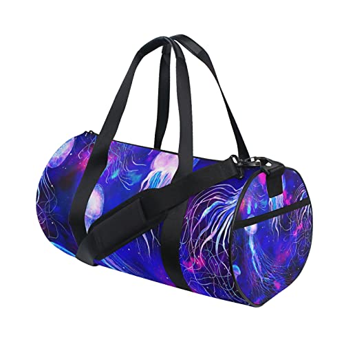 Bunte Quallen-Sporttasche für Damen und Herren, Reisetasche, Workout-Tasche, Strand, Yoga, Wochenende, Tanztasche, blau, L Bunte Quallen-Sporttasche für Damen und Herren, Reisetasche, Workout-Tasche, Strand, Yoga, Wochenende, Tanztasche, blau, L von Mnsruu