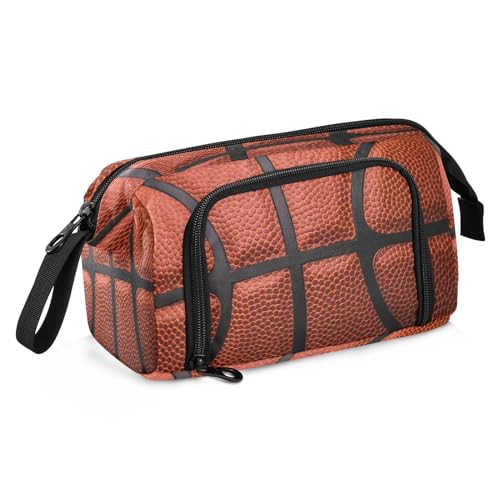 Federmäppchen mit großem Fassungsvermögen, Basketball-Ball, strukturiertes Federmäppchen, Stiftebox, Schreibwaren-Tasche, Make-up-Tasche, Büro-Organizer für Erwachsene, Basketballball-Textur, von Mnsruu