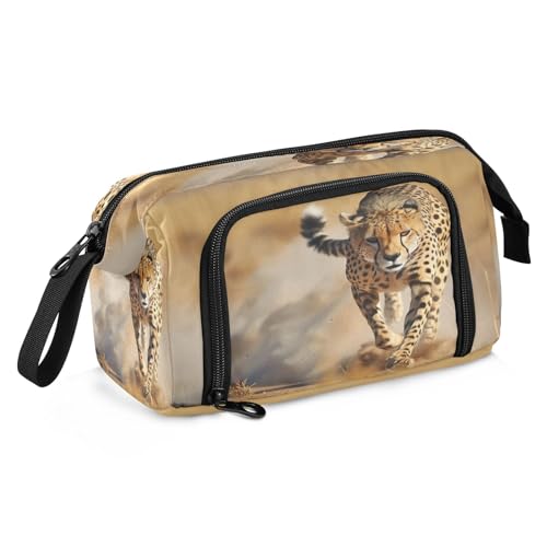 Federmäppchen mit großem Fassungsvermögen, Geparden-Tasche, Stiftebox, Schreibwaren-Tasche, Make-up-Tasche, Büro-Organizer für Erwachsene, Gepard, Einheitsgröße, modisch Federmäppchen mit großem Fassungsvermögen, Geparden-Tasche, Stiftebox, Schreibwaren-Tasche, Make-up-Tasche, Büro-Organizer für Erwachsene, Gepard, Einheitsgröße, modisch von Mnsruu