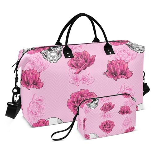 Große Reisetasche, Rose_373496410-6k-2 Wochenend-Reisetasche für Damen und Herren, Gepäcktasche mit Trolleyhülle, Flugzeug-Reiseutensilien zum Fliegen, #01, Einheitsgröße, modisch von Mnsruu