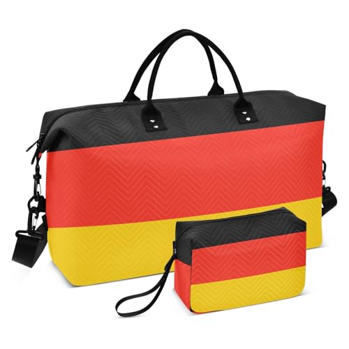 Große Reisetasche, deutsche Flagge, Wochenend-Reisetasche für Damen und Herren, Gepäcktasche mit Trolleyhülle, Flugzeug-Reiseutensilien zum Fliegen, #04, Einheitsgröße, modisch von Mnsruu