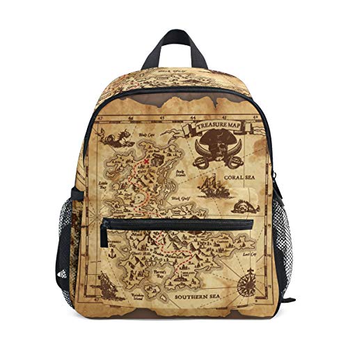 Jungen Mädchen Kinder Schulrucksack Rucksack Piraten Schatzkarte Kind Kleinkind Büchertasche Jungen Mädchen Kinder Schulrucksack Rucksack Piraten Schatzkarte Kind Kleinkind Büchertasche von Mnsruu
