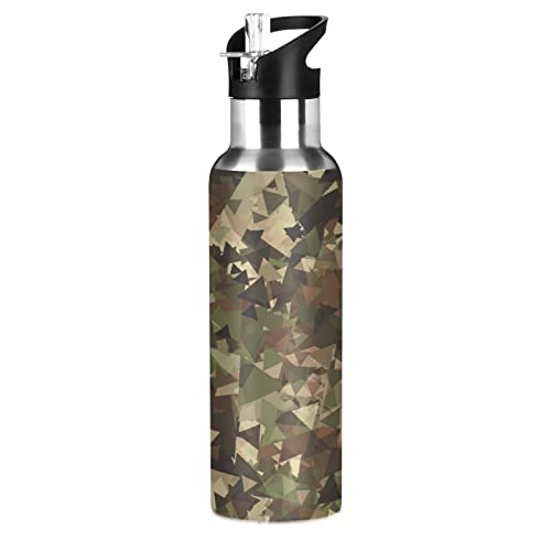 Kunst Abstrakte Tarnung Marmor Trinkflasche Wasserflasche mit Strohhalm für Sport, 600ML Thermosflasche BPA-frei Isolierflasche Edelstahl 18/8 für Kinder Wandern Schule Kunst Abstrakte Tarnung Marmor Trinkflasche Wasserflasche mit Strohhalm für Sport, 600ML Thermosflasche BPA-frei Isolierflasche Edelstahl 18/8 für Kinder Wandern Schule von Mnsruu