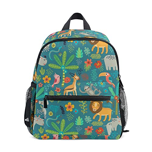 Mnsruu Kinder-Rucksack, Vorschule, Kindergarten, Büchertasche, Kindergarten, Reisetasche für Jungen und Mädchen, Kindertagesstätte, tier, Dschungel von Mnsruu