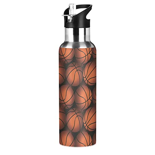 Mnsruu Kunstsport Basketball Punkt Trinkflasche Wasserflasche mit Strohhalm für Sport, 600ML Thermosflasche BPA-frei Isolierflasche Edelstahl 18/8 für Kinder Wandern Schule Mnsruu Kunstsport Basketball Punkt Trinkflasche Wasserflasche mit Strohhalm für Sport, 600ML Thermosflasche BPA-frei Isolierflasche Edelstahl 18/8 für Kinder Wandern Schule von Mnsruu