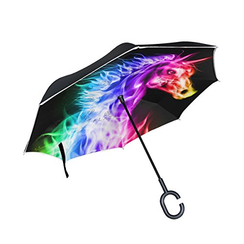 Mnsruu Reversion Regenschirm, Double Layer Winddicht Regenschirm Taschenschirm Inverted Stockschirme mit C Griff Mnsruu Reversion Regenschirm, Double Layer Winddicht Regenschirm Taschenschirm Inverted Stockschirme mit C Griff von Mnsruu