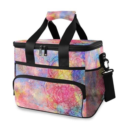 Mysterious Mandala Kühltasche Thermo Isolierte Picknicktasche Groß Auslaufsicher Kühltasche Lunchbox für Erwachsene Männer Frauen von Mnsruu