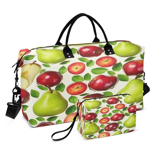 Pear Apple Reisetasche, Reisetasche, Fitnessstudio, Yoga, Handgepäcktasche für Männer und Frauen, Wochenendtasche, Birnenapfel, Einheitsgröße, Reisetasche von Mnsruu