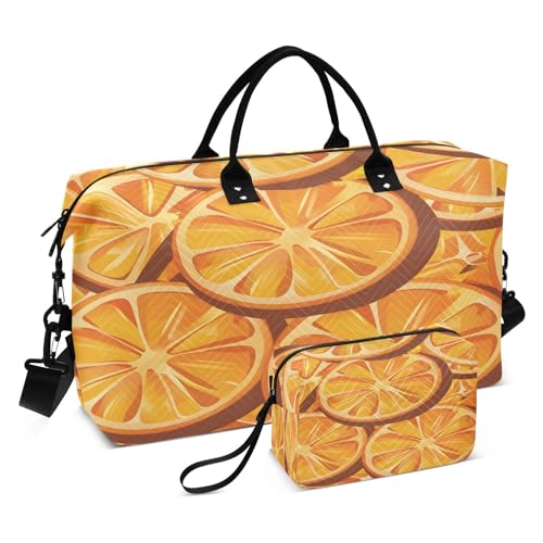 Reisetasche für Damen und Herren, mit Aufbewahrungstasche, Wochenendtasche, Handgepäcktasche für Reisen, Fitnessstudio, Yoga, Orange, Orange, Einheitsgröße, Reisetasche von Mnsruu