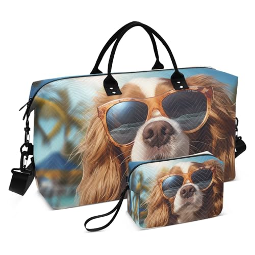Reisetasche für Hunde, Sporttasche, mit Sonnenbrille, Strand, Wochenendtasche für Damen, mit Kulturbeutel, Reisetasche, Schwimmtasche, Multi 29, Einheitsgröße von Mnsruu