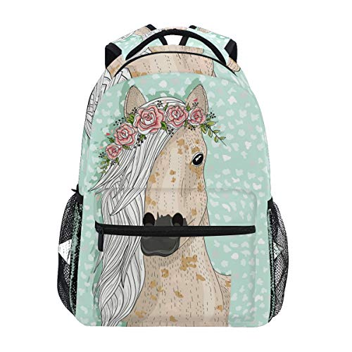 Schöne Pferd mit Blume Schulrucksack für Jungen mädchen Kinder Reisetasche Bookbag Schöne Pferd mit Blume Schulrucksack für Jungen mädchen Kinder Reisetasche Bookbag von Mnsruu
