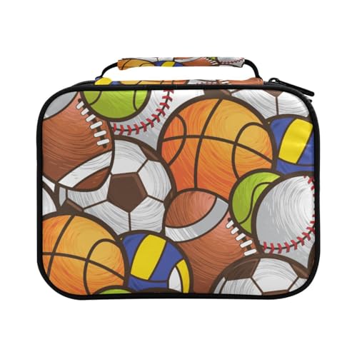 Sport-Ball-Federmäppchen mit nahtlosem Muster, großes Fassungsvermögen, Federmäppchen für Buntstifte, Stiftetasche, Marker-Organizer, #01, Einheitsgröße, Hübsch von Mnsruu