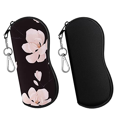 MoKo Brillenetui, 2 Stück Leicht Neopren Reißverschluss Sonnenbrille Tasche mit Gürtelclip für Brillen Rahmen Tragbare Case für Schlüssel Bleistifte Karten, Schwarz+Schwarze und weiße Orchidee MoKo Brillenetui, 2 Stück Leicht Neopren Reißverschluss Sonnenbrille Tasche mit Gürtelclip für Brillen Rahmen Tragbare Case für Schlüssel Bleistifte Karten, Schwarz+Schwarze und weiße Orchidee von MoKo