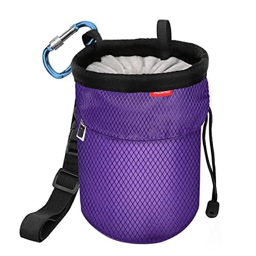 MoKo Chalkbag Set, Kordelzug Magnesiabeutel Klettern Bouldern Chalk Bag mit Einstellbar Gurt & Reißverschlusstasche & Karabinerclip für Crossfit und Gewichtheben, Lila MoKo Chalkbag Set, Kordelzug Magnesiabeutel Klettern Bouldern Chalk Bag mit Einstellbar Gurt & Reißverschlusstasche & Karabinerclip für Crossfit und Gewichtheben, Lila von MoKo