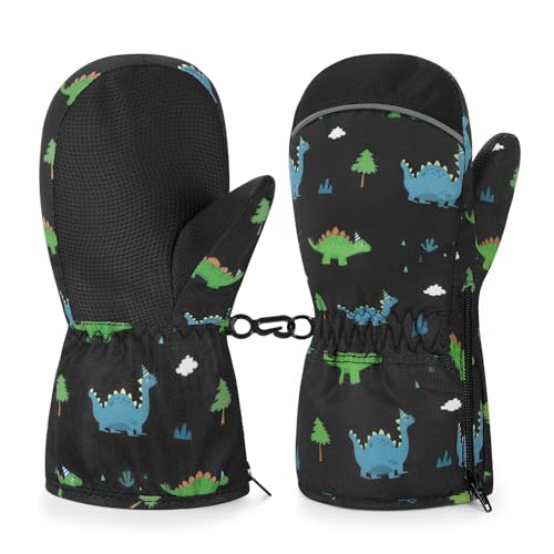 MoKo Handschuhe Kinder, Dinosaurier Winterhandschuhe Kinder & Fäustlinge Kinder - Winddicht und Wasserdicht, Skihandschuhe Kinder für Outdoor Snowboard für Jungen Mädchen von 2-3 Jahren, XS, Schwarz MoKo Handschuhe Kinder, Dinosaurier Winterhandschuhe Kinder & Fäustlinge Kinder - Winddicht und Wasserdicht, Skihandschuhe Kinder für Outdoor Snowboard für Jungen Mädchen von 2-3 Jahren, XS, Schwarz von MoKo