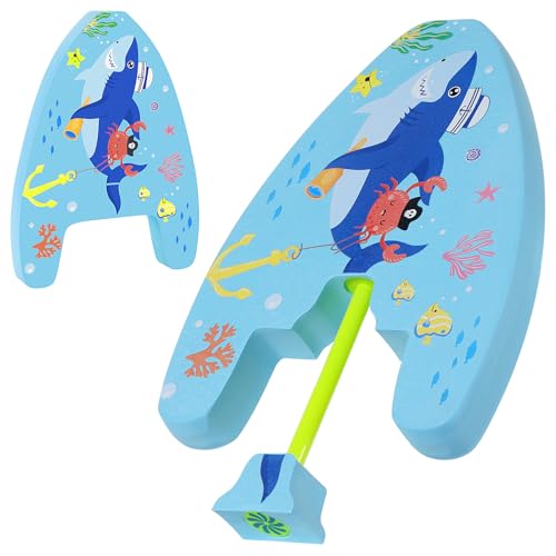 MoKo Kinder-Schwimmbrett, 2-in-1 Cartoon Schwimmen Kickboard mit Wasserpistole, Eva Schwimmen Kickboard Trainingsausrüstung Swim Float Schwimmtrainingsausrüstung Schwimm Board, Blauer Seemannshai MoKo Kinder-Schwimmbrett, 2-in-1 Cartoon Schwimmen Kickboard mit Wasserpistole, Eva Schwimmen Kickboard Trainingsausrüstung Swim Float Schwimmtrainingsausrüstung Schwimm Board, Blauer Seemannshai von MoKo