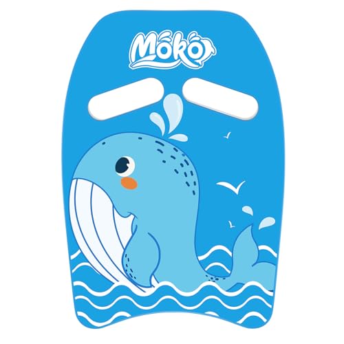 MoKo Kinder Schwimmbrett, Schwimmen Kickboard Trainingsausrüstung mit Griffen Cartoon Swim Float Schwimmtrainingsausrüstung Schwimm Board für Junge Mädchen - Blauer Wal von MoKo