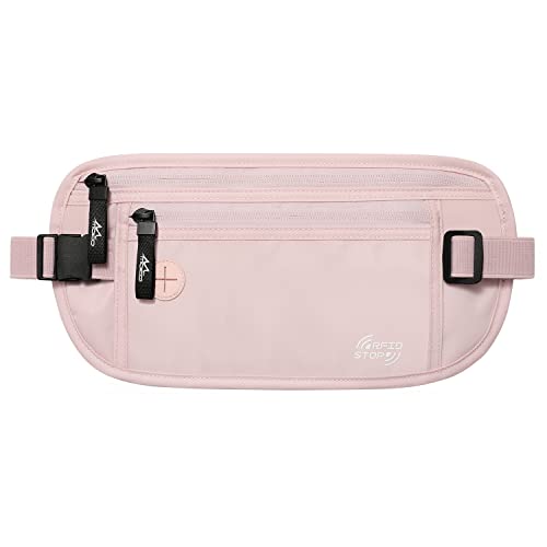 MoKo Geldgürtel für Reisen, Reisegeldbeutel Diebstahlsicher mit RFID-blockierung Kreditkartenfach, Versteckt Flach Bauchtasche Geldgürtel für Damen und Herren Unter Kleidung, Rosa MoKo Geldgürtel für Reisen, Reisegeldbeutel Diebstahlsicher mit RFID-blockierung Kreditkartenfach, Versteckt Flach Bauchtasche Geldgürtel für Damen und Herren Unter Kleidung, Rosa von MoKo