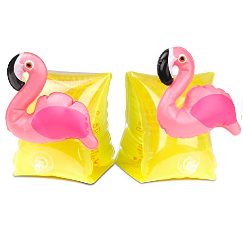 MoKo Schwimmflügel für Kinder, Cartoon Schwimmhilfe Schwimmbad Pool Schwimmen Armbands Aufblasbare Schwimmreifen für Jungen und Mädchen - Flamingo von MoKo
