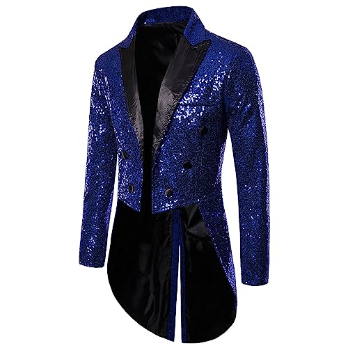 Anzugjacken Herren Pailletten Blazer - Jacke Elegant Sakkos Slim Fit Regular Jackett Sportlich Party-Blazer Anzugjacke Freizeit Glitter Herrenjacke Anzug Karneval Kostüm von Mobanna