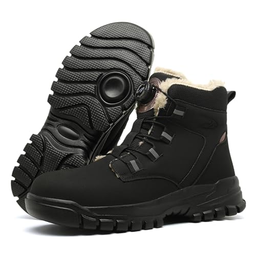 Arbeitsschuhe Herren Gefüttert Wasserdicht Winterschuhe - Unisex Warme Stiefeletten Wanderschuhe Anti-Smash und Anti-Punktur Outdoor Trekking Sicherheitsschuhe Flache Winterstiefel Damen von Mobanna