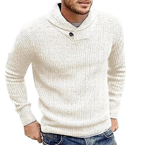 Autumn Aesthetic Clothes, Strick Pulli Für Herren Winter Warm Rundhals Pullover - Langarm Sweatshirts Longsleeve Strickpullover Feinstrick Winterpullover Sweater Männer Basic Warmer XXL von Mobanna