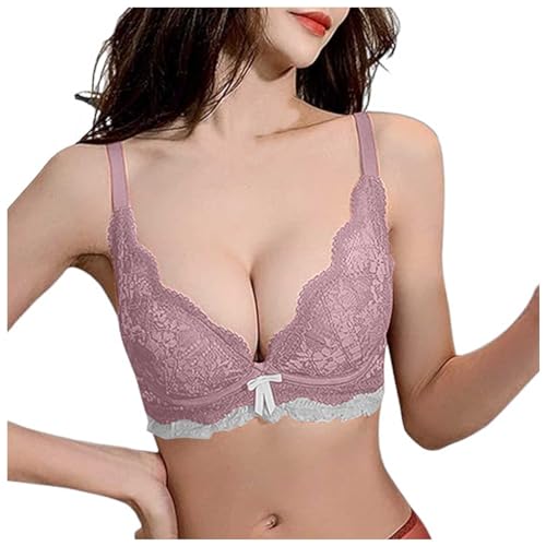 BH Damen Ohne Bügel Push Up Bralette - Klassische BHS Bügelloser Große Brüste Bequemer Spitze Für Sexy Lifting Nahtlose Bandeau Bustier Crop Top Unterwäsche Spitzen Komfortabler von Mobanna