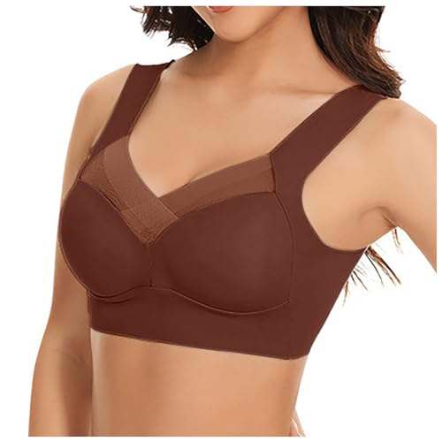 BH Damen Push Up Spitze Bustier - Bralette Bügelloser Klassische BHS Ohne Bügel Große Brüste Sport Mit Riemen Buegel Triangel-BH Abnehmbare Gepolstert Racerback Sexy Unterwäsche von Mobanna