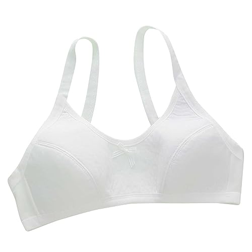 BH Mädchen Baumwolle Ohne Bügel Bralette - Atmungsaktiv Top Kleine Brüste BHS Leicht Tops 12 Jahre Trägertop Für Kinder Tweens Sport-BH Passen 10-16 Draht Frei Push-Up Laufen von Mobanna