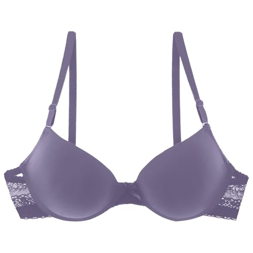 BH Mit Bügel Und Breiten Trägern, T Shirt BHS Damen Push Up Mit Bügel Dirndl BH - Bikini Oberteil Nahtloser Bequemer Starker Halt Bustier Seamless Bra Soft Ohne Buegel V-Ausschnitt Bralette 38 von Mobanna