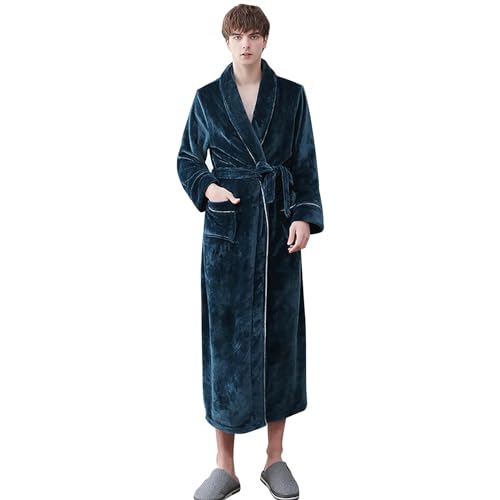 Bademantel Mit Kapuze Damen, Leichter Damen Bademantel Bathrobe Damen Herren Flanell Mit Bindegürtel Bademantel Nachthemd Winter Loungewear Bademäntel Frauen Sauna Dressing Gown Schalkragen Women von Mobanna