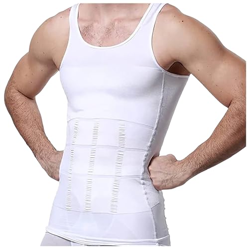 Bauchweg Shirt Herren, Rennrad Unterhemd Herren Kompressionsshirt Herren Bauchweg Ärmellos Shapewear - Unterziehshirt Muskel Abnehmen Weste Unterhemd Tank Top Body Shaper Taillenformer von Mobanna