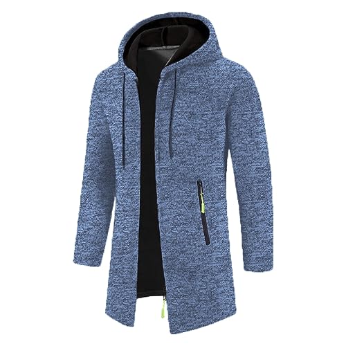 Black Friday, Strickjacke Herren Sommer Fleece Jacke Herren Winter Sakko Strickjacke - Herrenjacke Mit Reissverschluss Männer Casual Kapuzenjacke Fleecejacke Zipper Sweatshirt von Mobanna