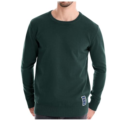 Black Friday, Sweatshirt Für Herren Rundhals Ohne Kapuze Strick Pullover - Zopfmuster Langarmshirt Winterpullover Strickpullover Oversize Langarm Gestreifte Strickpulli L von Mobanna