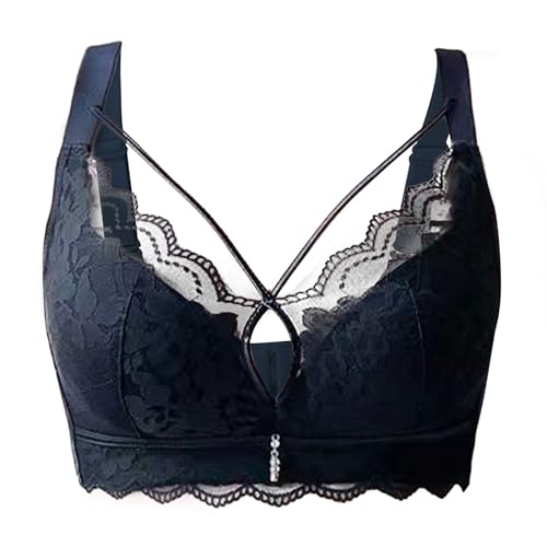 Bralette Damen Ohne Bügel Spitze BH - Damen-BHS Spitzen Klassische BHS Sport Top Sexy Bauchfrei Crop Tops Rückenfrei Kurz Unterhemden Push Up Bustier Set Für Alltag Yoga Fitness von Mobanna