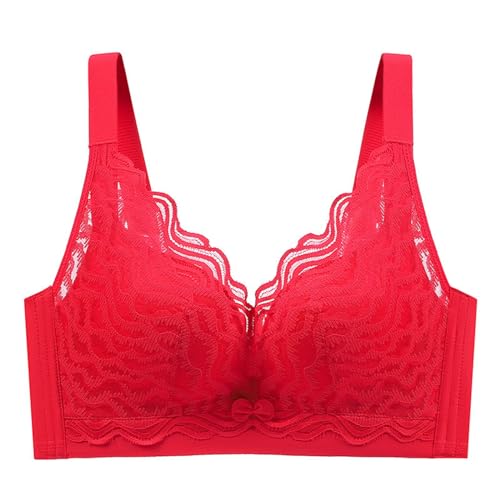 Bralette Damen Spitze Ohne Bügel BH - Klassische BHS Nahtloser Große Brüste Spitzen Triangel-BH Mit Abnehmbare Gepolstert Bustier Racerback Sexy Unterwäsche Push Up Bra Bequemer von Mobanna