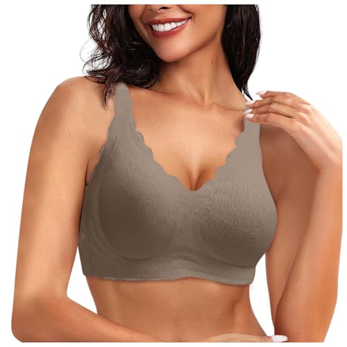 Bustier Damen Push Up Ohne Bügel BH - Sport Nahtloser Bralette Spitzen Spitze Gepolstert Für Sexy Blumen Damen-BHS Ultrakomfortable Tshirt Baumwolle Crop Top Alltag Yoga Fitness von Mobanna