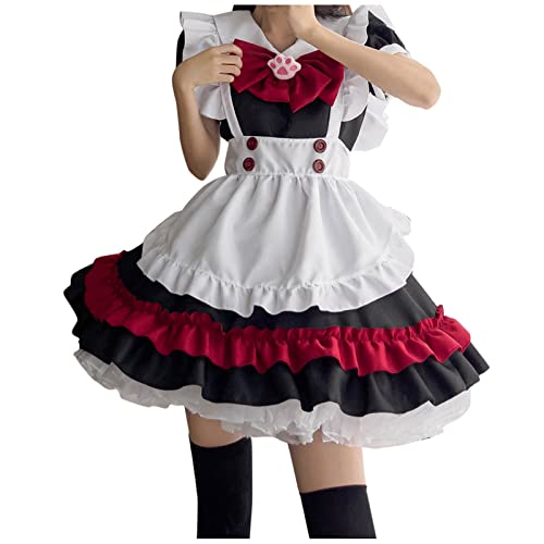 Damen Anime French Maid Dress Kawaii Für Halloween Maid Set Regular Fit Niedliche Klassisches Halloween Kostüm Maid Outfit Oktoberfest Faschingskostüme Niedliche Maid Für Halloween von Mobanna