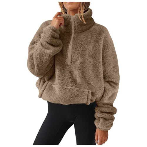 Damen Teddy Jacke, Warehouse Deals Angebote Teddyjacke Damen Flauschig Teddy Zipper Sweatjacke Lang Warm Plüschjacke Kapuzenjacke Winterjacke Kapuzenpullover Causal Für Outdoor von Mobanna