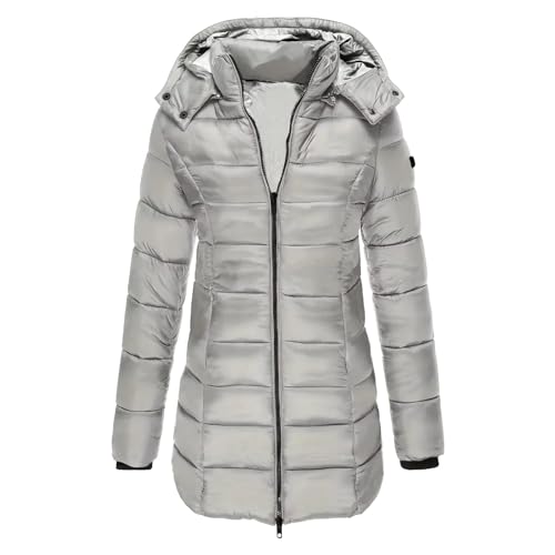 Damen Winterjacke Lang, Softshellmantel Damen Lang Winterjacke Damen Puffer Elegant Daunenjacke Mantel Lang Casual Leichter Steppmantel Jacket Women Gesteppte Jacke Daunen Ultraleichte von Mobanna