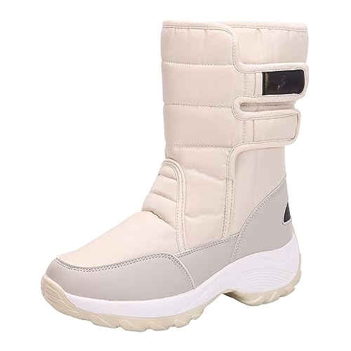 Damen Winterstiefel, Retourenkauf Winterboots Damen Winter Warme Gefüttert Halbstiefel Elegant Schlupfstiefel Thermostiefel Wanderschuhe Warm Schneestiefel Boots Bequem von Mobanna