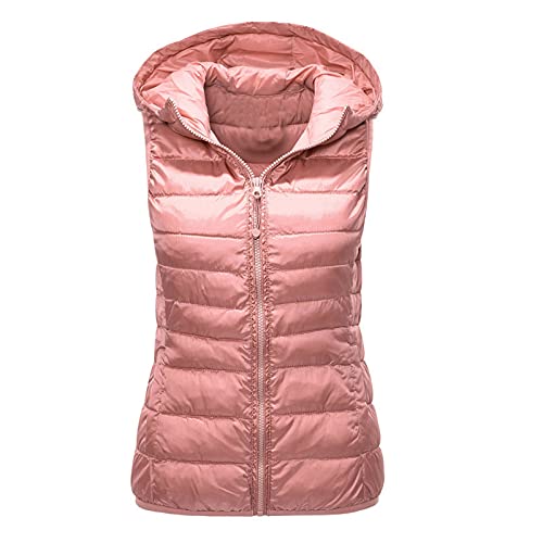 Damenwesten Große Größen Damen, Steppjacke Damen Herren Leicht Mit Kapuze Kapuzenweste - Übergangsweste ärmellose Große Größen Winterjacke Warme Unisex Softshell Weste mit Zipper Tasche von Mobanna