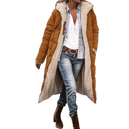 Dicker Wintermantel Damen, Steppmantel Damen Lang Steppjacke Damen Leicht Elegant Winterjacke Casual Federleichte Steppmantel Weiche Wintermantel Lang Outdoor Mantel Leichte Kuschelig von Mobanna