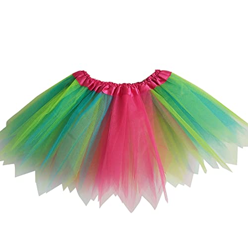 Elfen Kostüm, Tüllrock Kinder Mädchen Bunt Karneval Kostüm Tutu Rock Petticoat Regenbogen Tütü Minirock Unterrock Ballett Kleinkind Tanzkleid Für Halloween Urlaub Party Grün von Mobanna