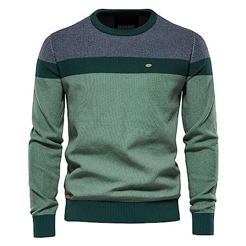 Fall Clothes Aesthetic, Strick Pullover Für Herren Winter Warm Ohne Kapuze Sweatshirt - Pulli Stehkragen Strickpullover Feinstrick Mit Hemdkragen Strickwaren Gestrickt Strickjacke XXL von Mobanna